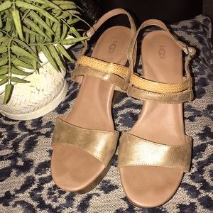 UGGS Lira Mar Wedges Strappy Sandals.